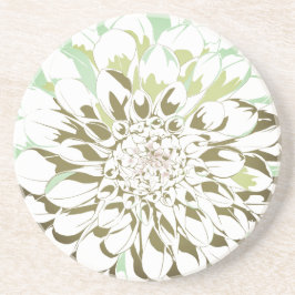 Posavasos Dahlia flower stone coaster - round