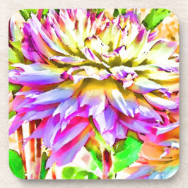 Posavasos Dahlia Gift de acuarela digital