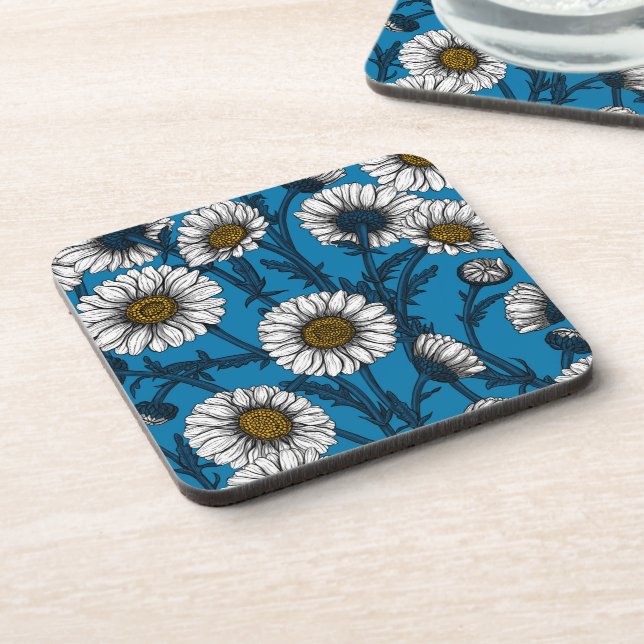 Posavasos Daisies en azul (Lado Izquierdo)