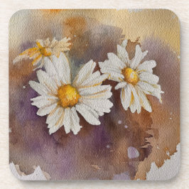 Posavasos Daisies en la acuarela de la neblina