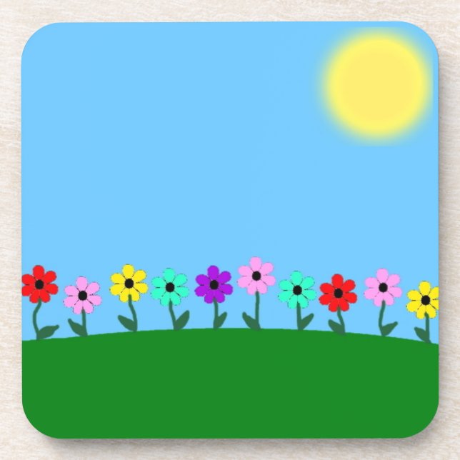 Posavasos Daisises coloridos (Frente)