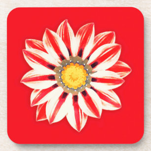 Posavasos Daisy africano / Gazania - franja roja y blanca