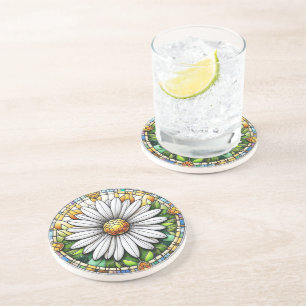Posavasos Daisy de vidrio de Stainy