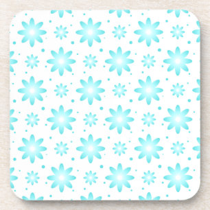 Posavasos Daisy delicado blanco y turquesa, patrón de puntos