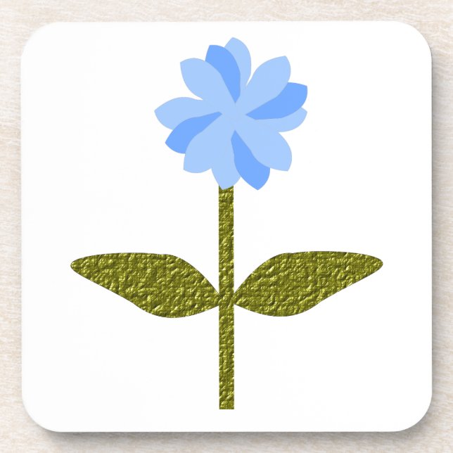 Posavasos Daisy Flower Bonito Blue Cork Coaster (Frente)