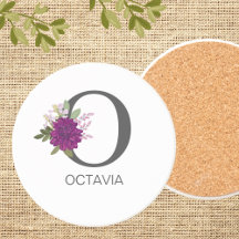 Dalia Floral Burgundy Alfabeto Letra Monograma