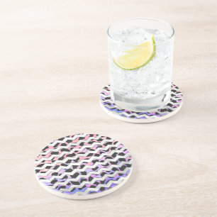 Posavasos Dalmación rosa y negra de Chevron