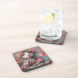 Posavasos Dama de bonito teniendo un Martini Contemplando