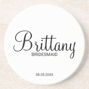Posavasos Damas de Honor Personalizadas con Letra Moderna
