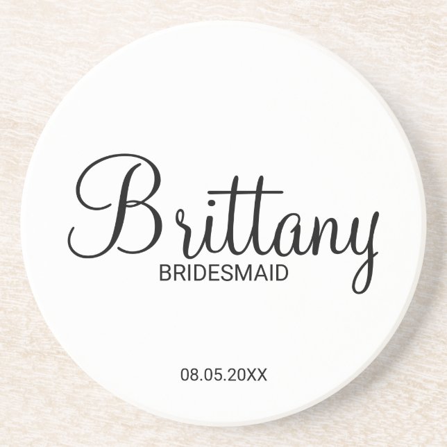 Posavasos Damas de Honor Personalizadas con Letra Moderna (Frente)