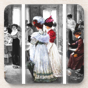 Posavasos damas victorianas de época