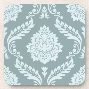 Posavasos Damascado Rococó Patrón Grande Huevo de Pato Azul+