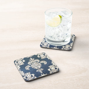 Posavasos damasco azul