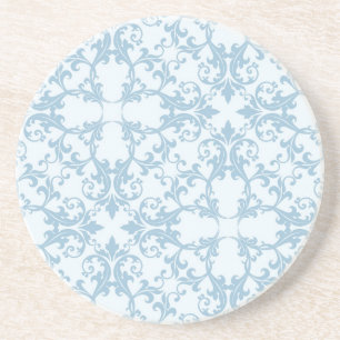 Posavasos Damasco azul claro