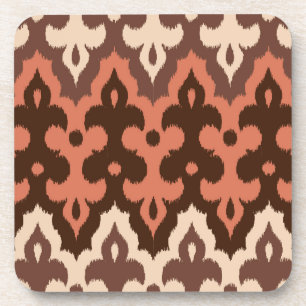 Posavasos Damasco de Ikat del marroquí, Brown, de color top