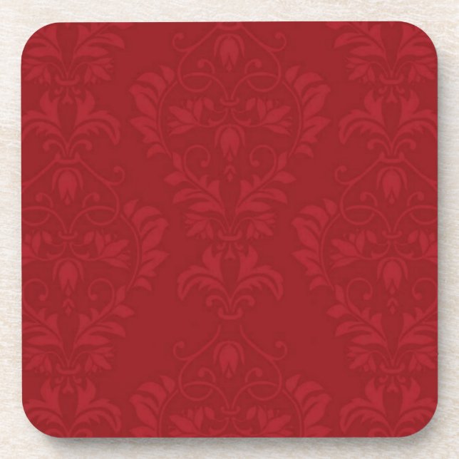 Posavasos Damasco rojo (Frente)