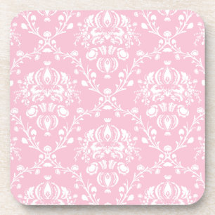 Posavasos Damasco rosa y blanco