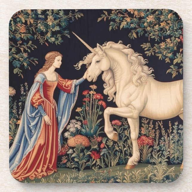 Posavasos Dame à la Licorne dans un Jardin (Frente)