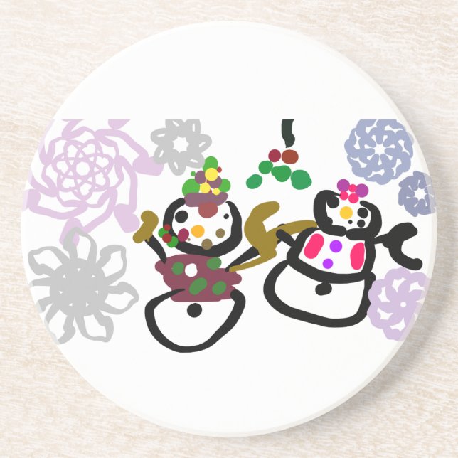 Posavasos Dance Snowman and Snowwoman (Frente)
