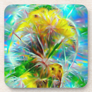 Posavasos Dandelions etéreos en Neon Dreamscape