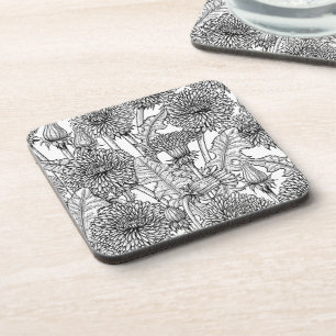 Posavasos Dandelions, negro y blanco