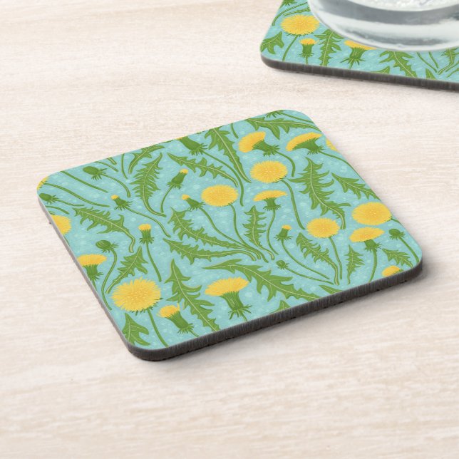 Posavasos Dandelions, verde, amarillo y azul (Lado Izquierdo)