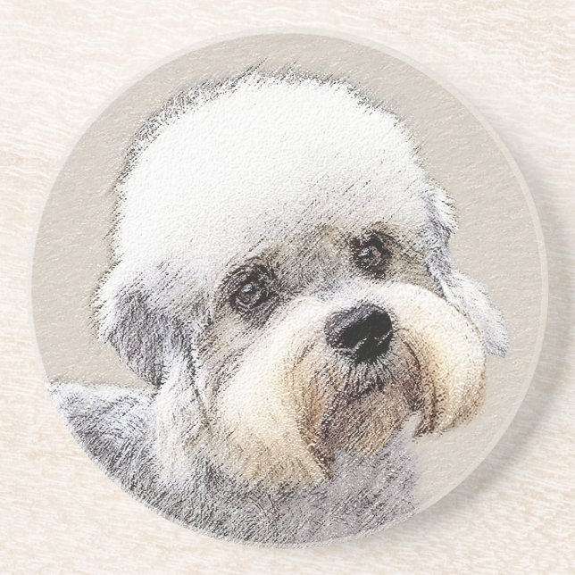 Posavasos Dandie Dinmont Terrier Pintura Original De Perro (Frente)