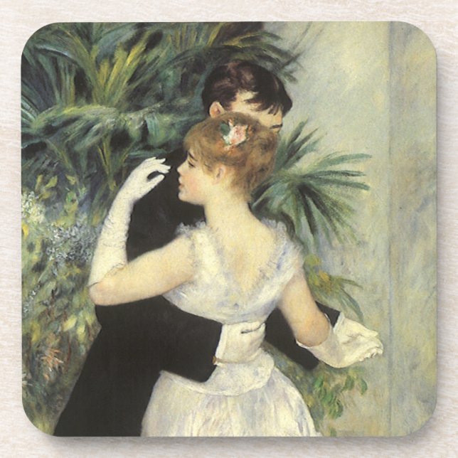Posavasos Danza de la ciudad por Pierre Renoir, Bella Artes  (Frente)