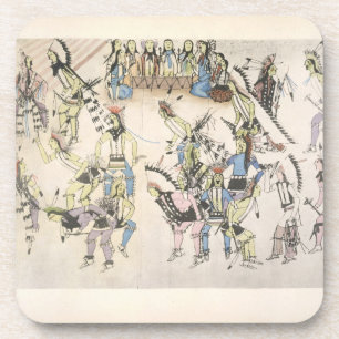 Posavasos Danza de la hierba (tinta en el papel)