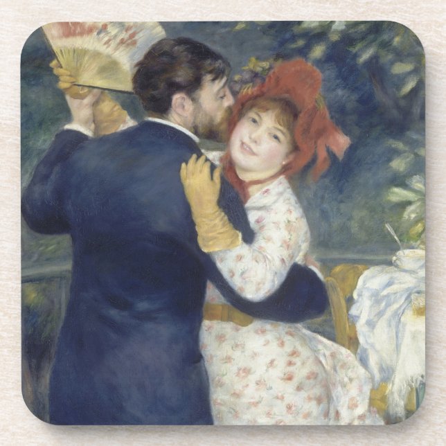 Posavasos Danza del campo - Pintura impresionista de renoir (Frente)
