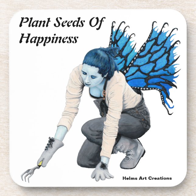 Posavasos Dark Fairy Gardener Fantasy Art Plastic Coasters (Frente)