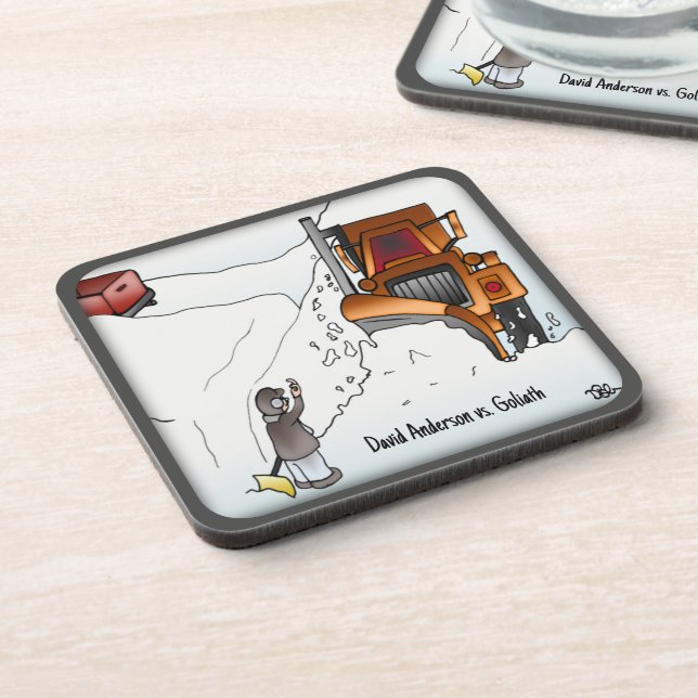 Posavasos David Anderson vs. Goliath Beeat Coaster (Lado Izquierdo)