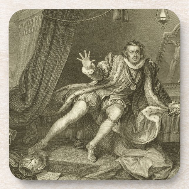 Posavasos David Garrick (1717-79) como Richard III, acto V (Frente)