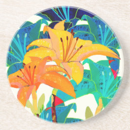 Posavasos Daylily Sandstone Coaster