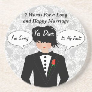Posavasos de 7 palabras para un matrimonio largo y
