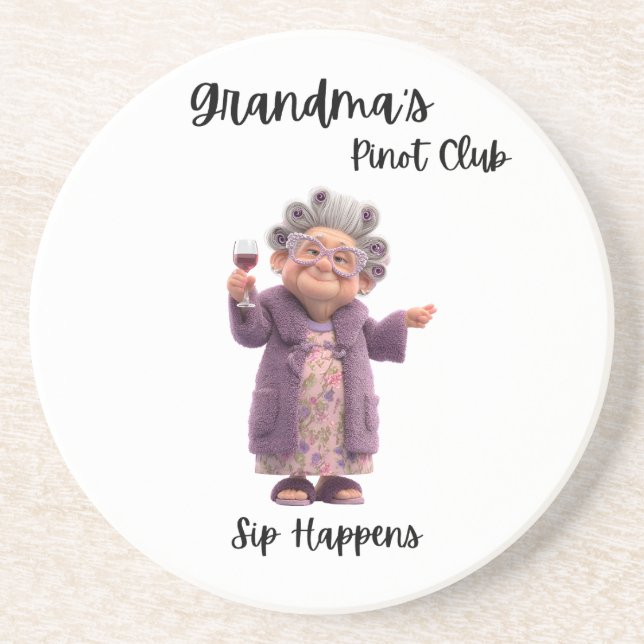 Posavasos de Abuela Happens Sip Wine Co. (Frente)