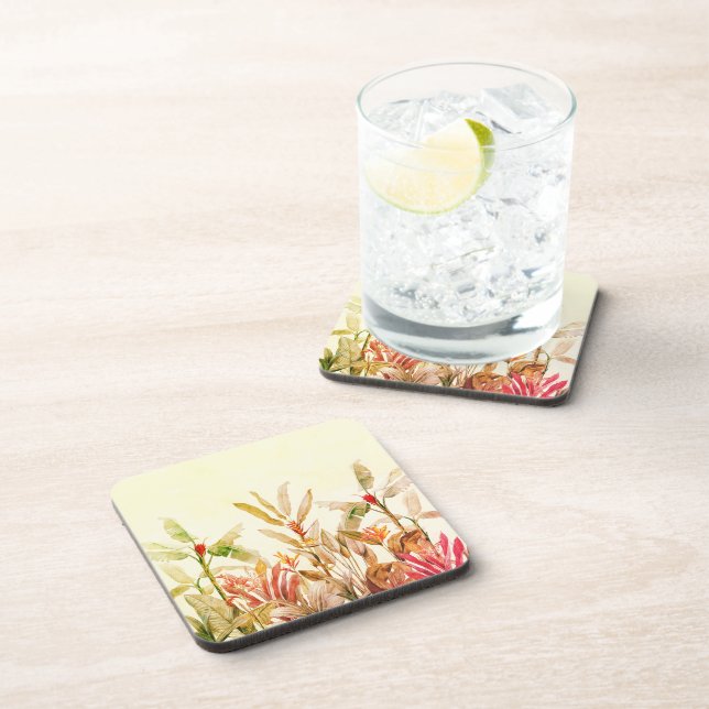 Posavasos de Acuarela Botánica Tropical  (Lado Derecho)