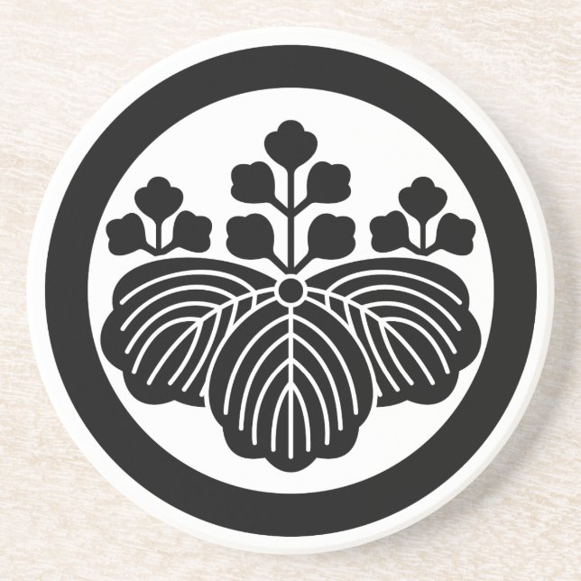 POSAVASOS DE ARENISCA 丸 に 五 三 桐 (Frente)