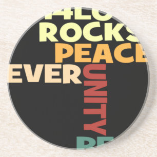 Posavasos De Arenisca 2014 Love Rocks Peace Art Print