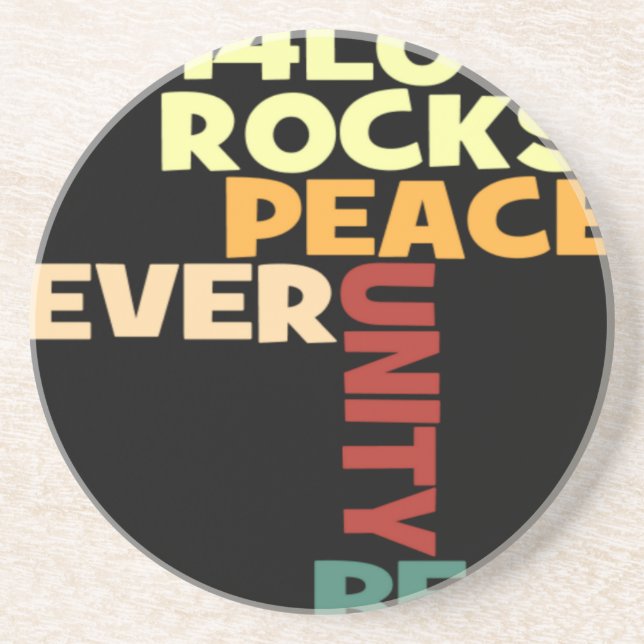 Posavasos De Arenisca 2014 Love Rocks Peace Art Print (Frente)