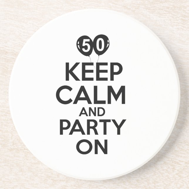 Posavasos De Arenisca 50.os diseños del cumpleaños del año (Frente)
