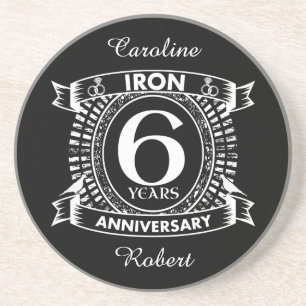 Posavasos De Arenisca 6.º aniversario de bodas escudo afligido