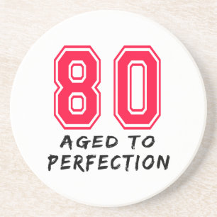 Posavasos De Arenisca 80 envejeció al diseño del cumpleaños de la