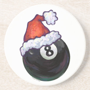 Posavasos De Arenisca 8 Ball Navidades Green