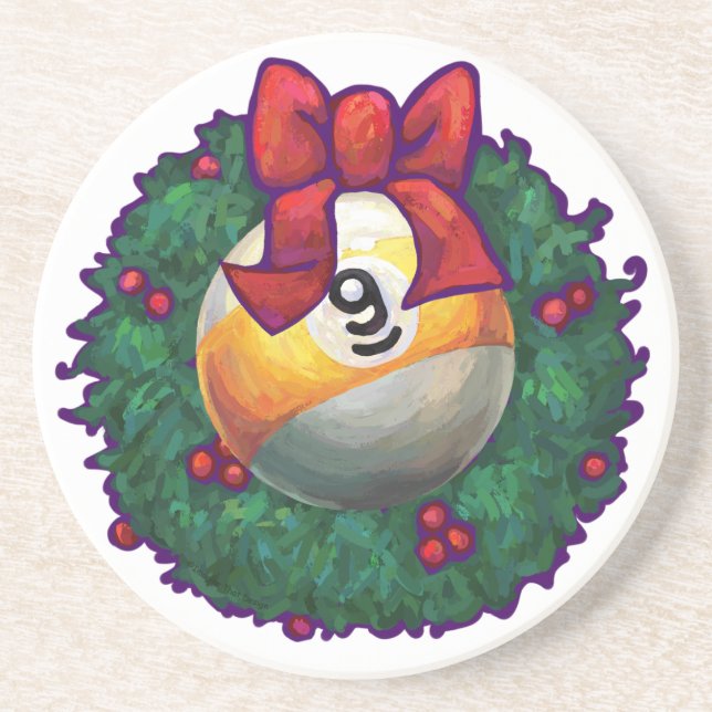 Posavasos De Arenisca 9 Navidades de baloncesto (Frente)