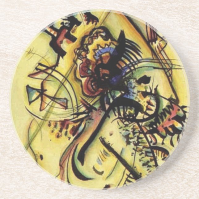 Posavasos De Arenisca A la voz desconocida de Kandinsky (Frente)
