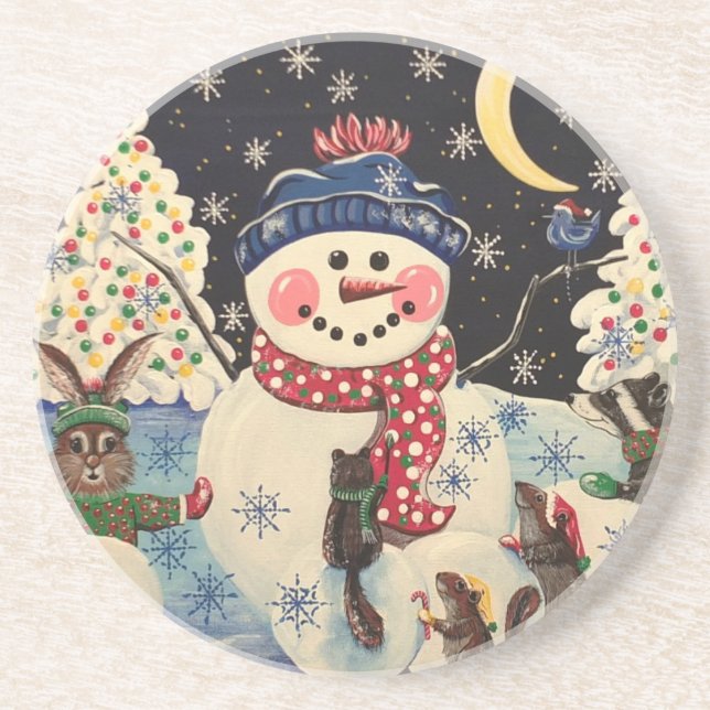 Posavasos De Arenisca "A Magical Night in the Snow" (Frente)