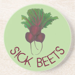 Posavasos De Arenisca Abejas enfermas (Beats) Comida divertida vegetaria