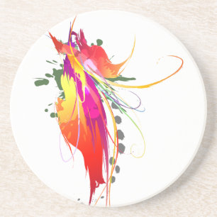Posavasos De Arenisca Abstracto de las pestañas de pintura del paraíso