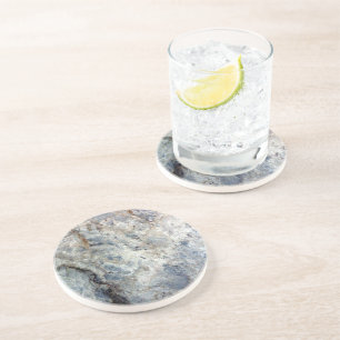 Posavasos De Arenisca Acabado de piedra azul de mármol blanco